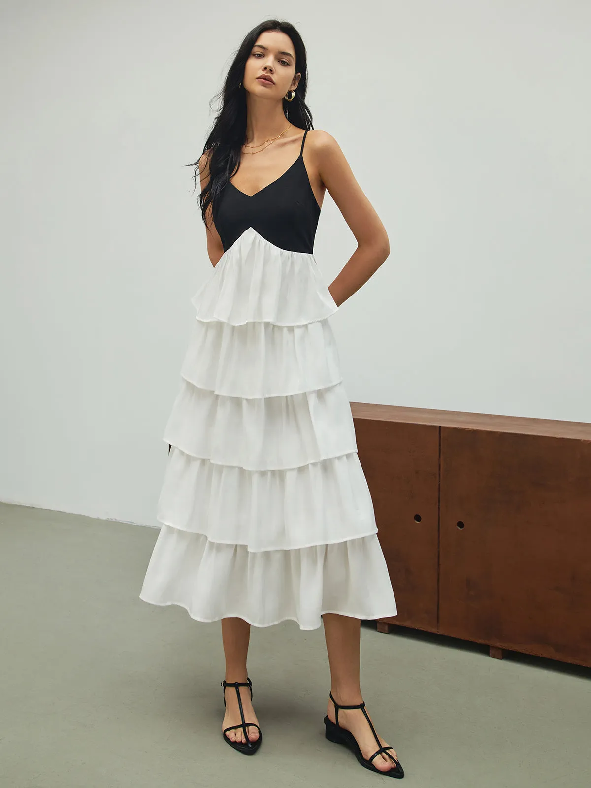 Serendipity Layered Cami Long Dress sold by COMMENSE product image thumbnail 4