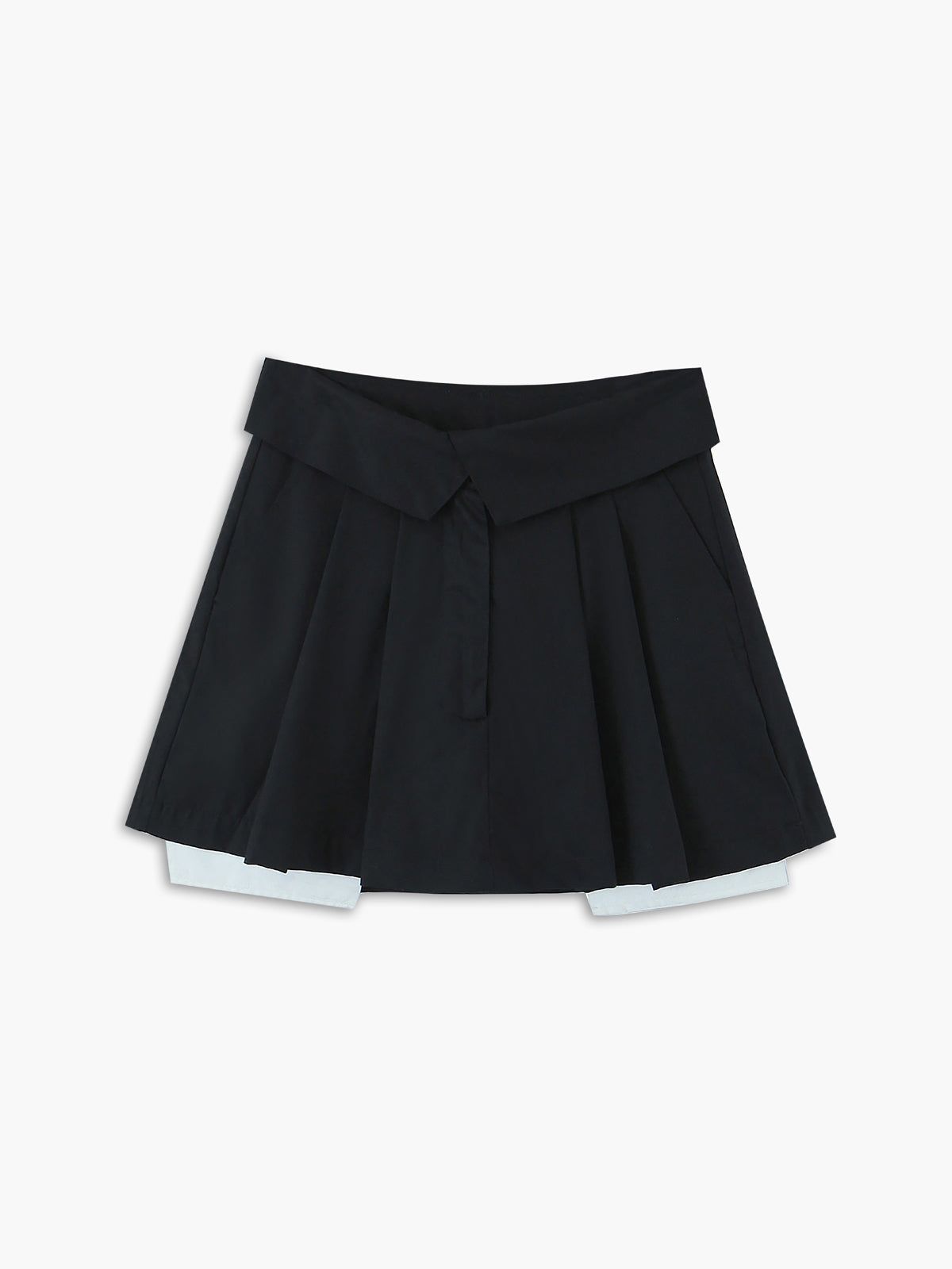 Turn Down Waist Layer Pleat Mini Skirt sold by COMMENSE product image thumbnail 5