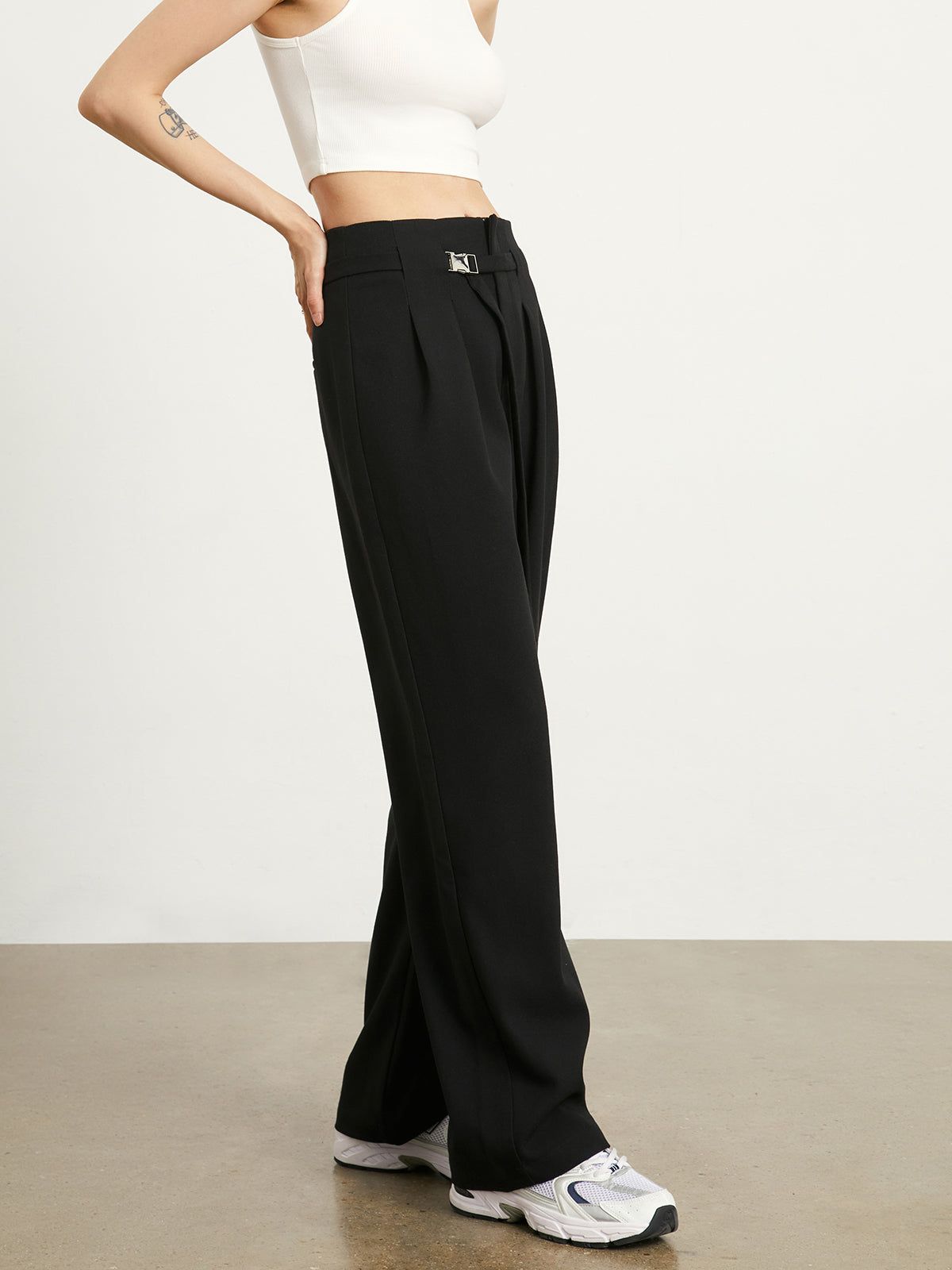 Belted Smart Wide Leg Pants sold by COMMENSE product image thumbnail 4