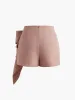 Twist Front Asymmetrical Hem Mini Skirt sold by COMMENSE