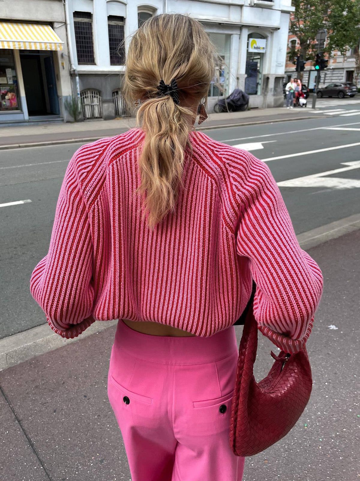 Pink Rib Slouchy Sweater sold by COMMENSE product image thumbnail 2