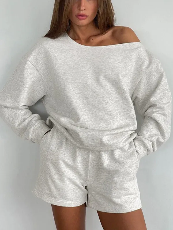 Offstage Long Sleeve Two Piece Shorts Set sold by COMMENSE