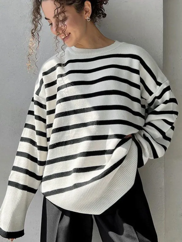 Easy On Me Stripe Sweater sold by COMMENSE