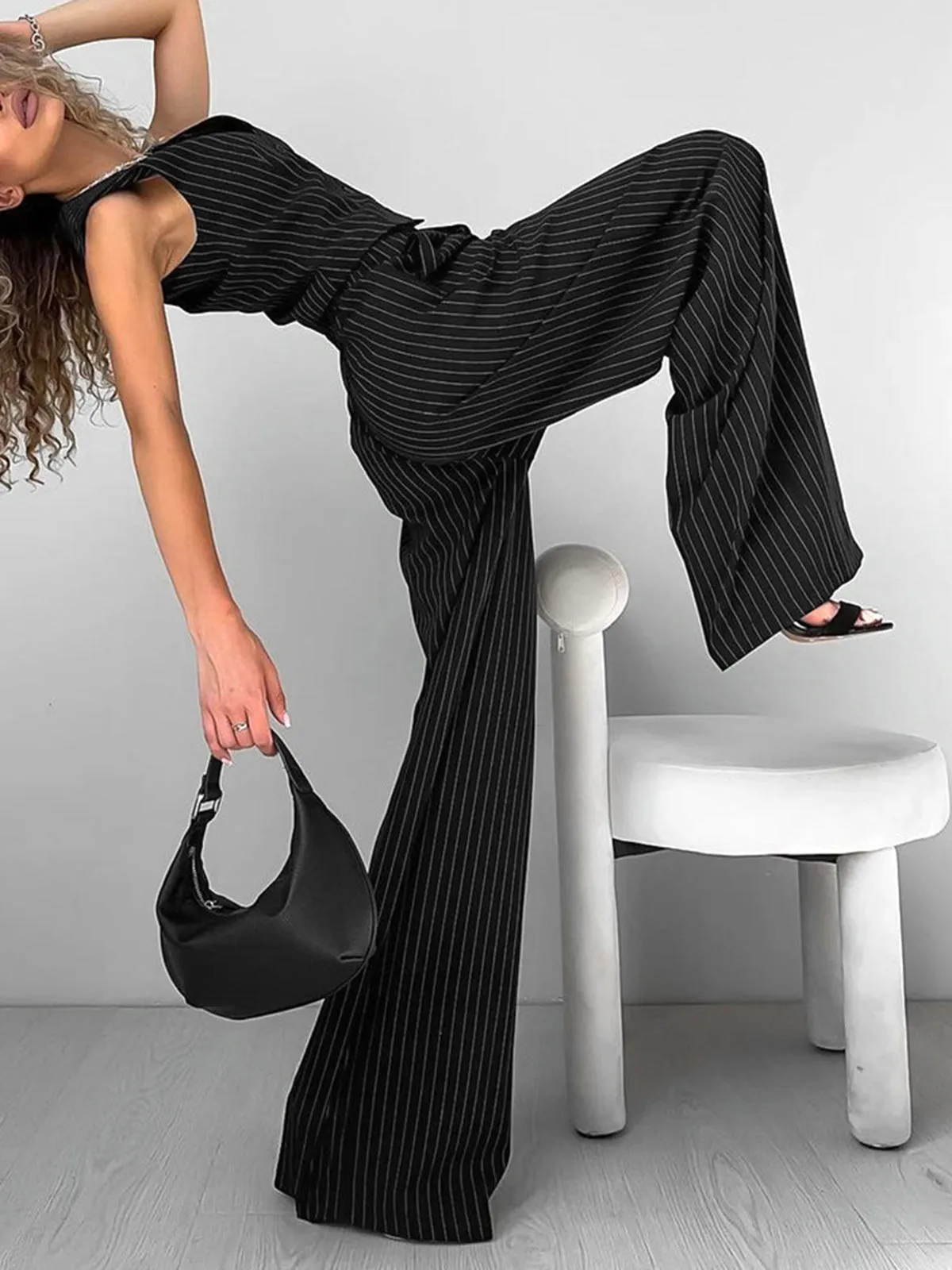 Relaxed Striped Suit Pants Set sold by COMMENSE product image thumbnail 3