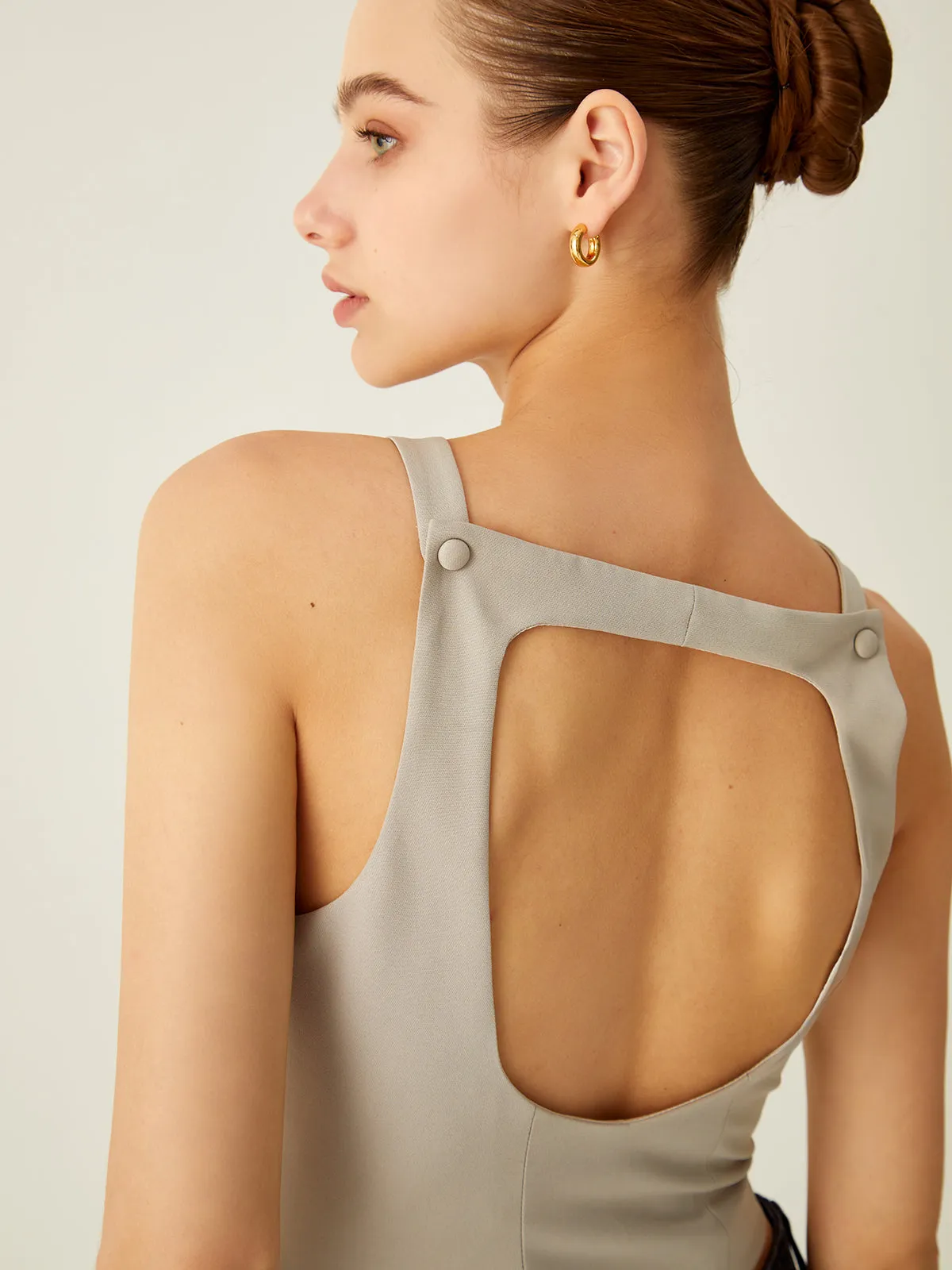 Solid Cutout Backless Tank Top sold by COMMENSE product image thumbnail 3