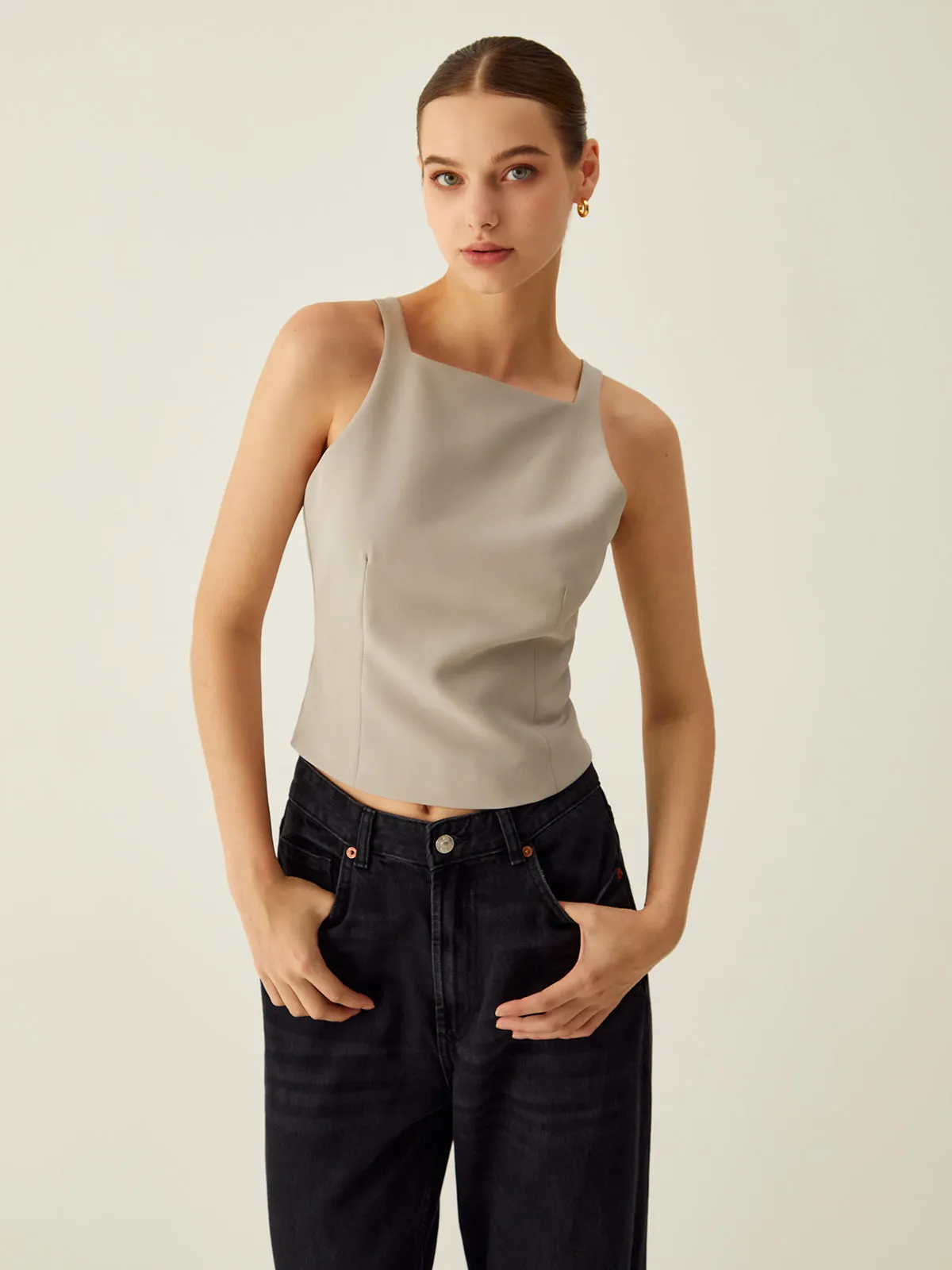 Solid Cutout Backless Tank Top sold by COMMENSE product image thumbnail 2