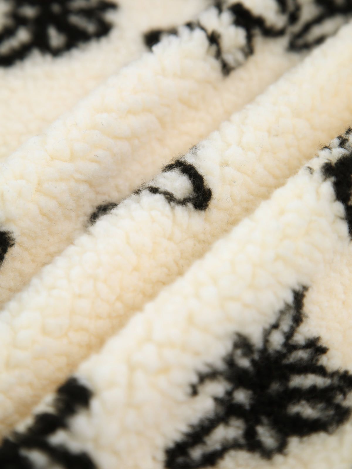 Floral Print Zip Collar Sherpa Sweater sold by COMMENSE product image thumbnail 4