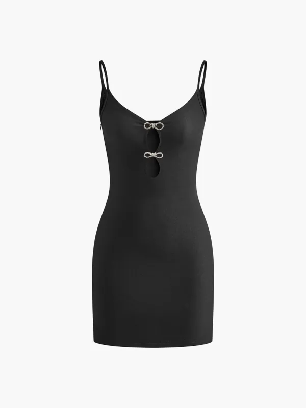 Rhinestone Bow Cutout Cami Dress sold by COMMENSE