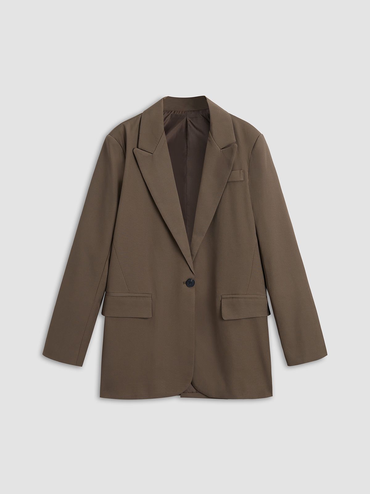 Solid Single Breasted Oversized Blazer sold by COMMENSE