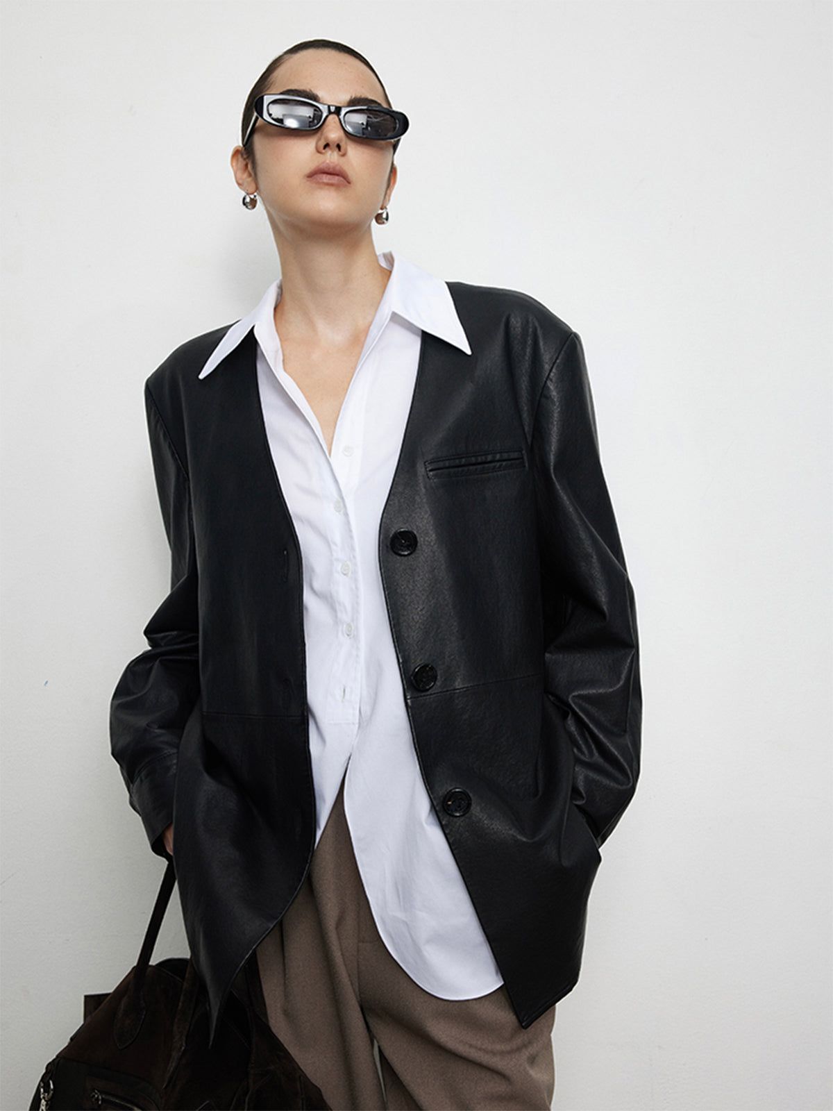 City Stroll Faux Leaher Jacket sold by COMMENSE product image thumbnail 2