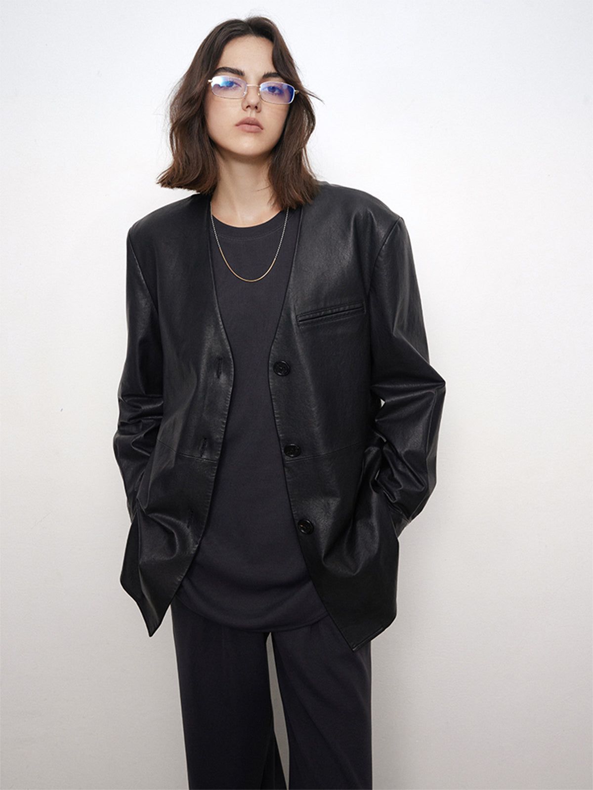 City Stroll Faux Leaher Jacket sold by COMMENSE product image thumbnail 4