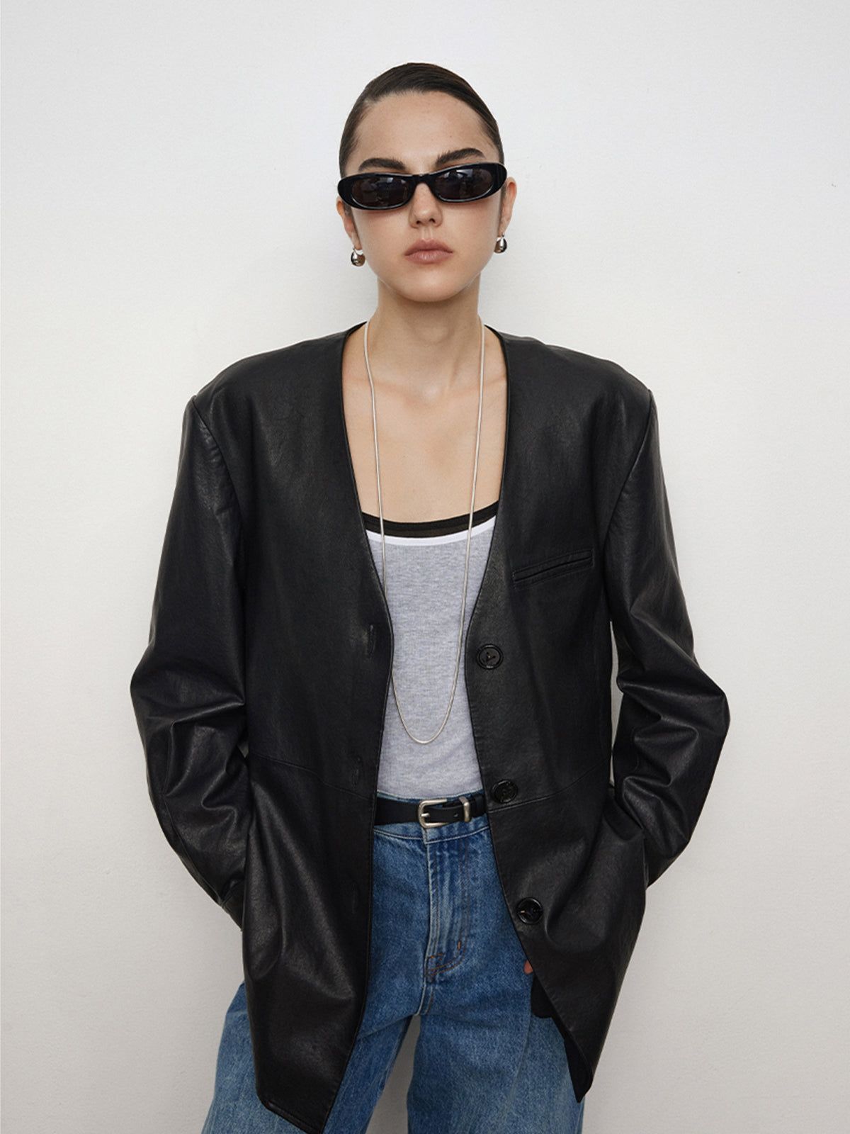 City Stroll Faux Leaher Jacket sold by COMMENSE