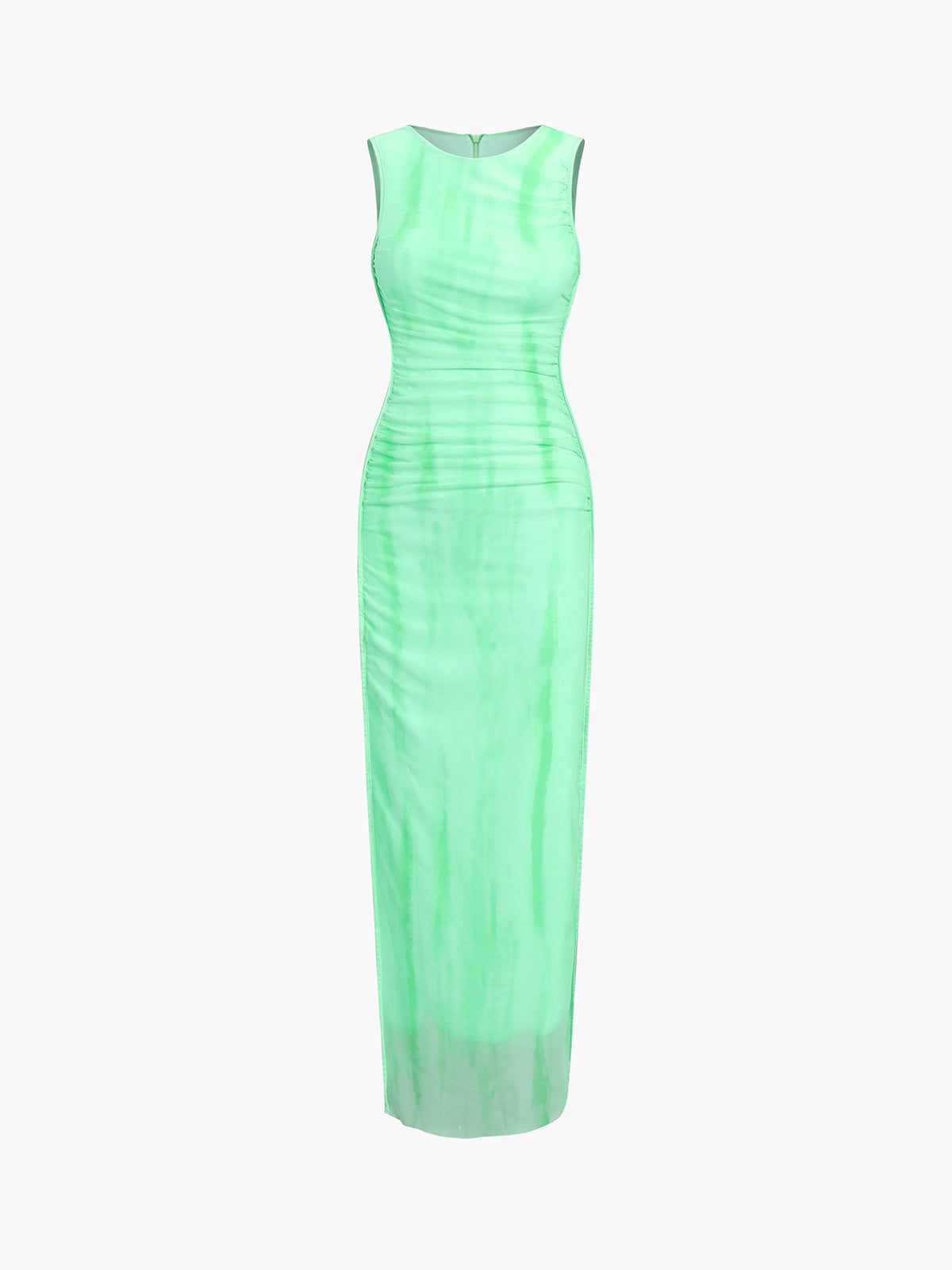 Mint Zippered Mesh Midi Dress sold by COMMENSE