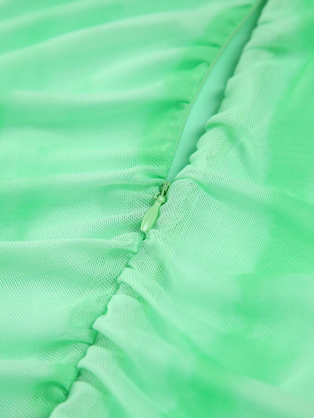 Mint Zippered Mesh Midi Dress sold by COMMENSE product image thumbnail 3