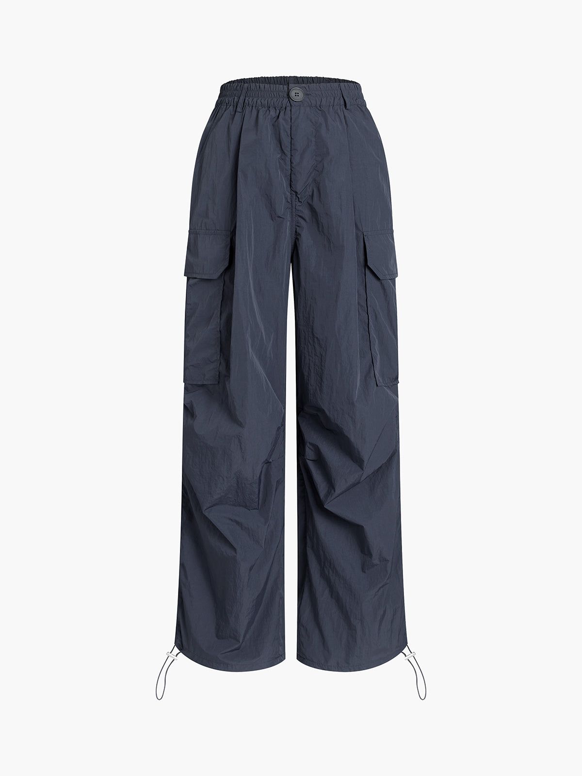 Drawstring Pockets Parachute Pants sold by COMMENSE