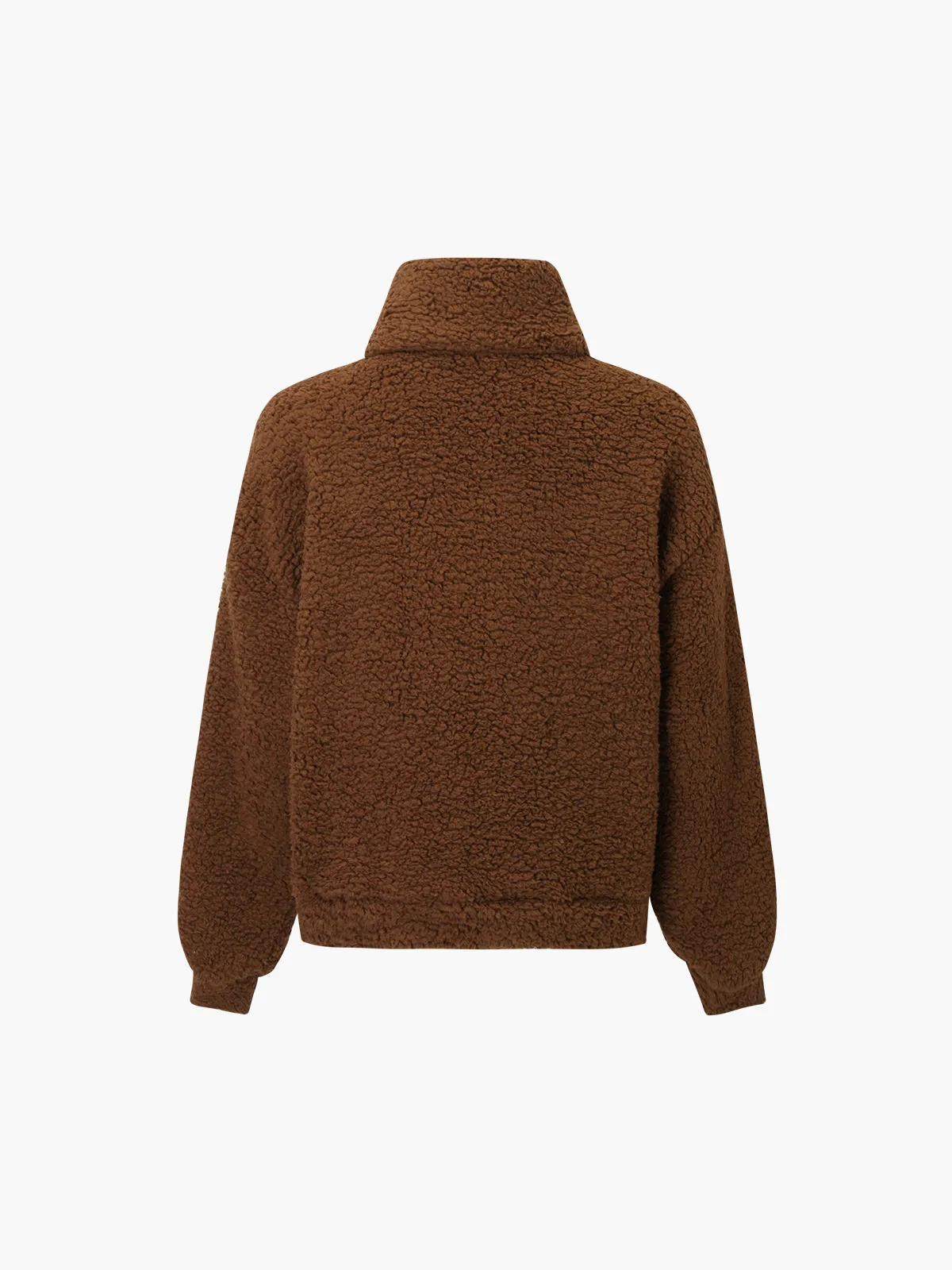 Caramel Stand Collar Fleece Jacket sold by COMMENSE product image thumbnail 2