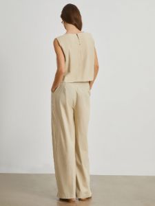 Minimalist Cotton Linen Two Piece Pants Set sold by COMMENSE