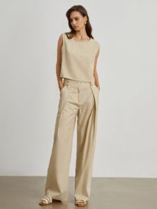 Minimalist Cotton Linen Two Piece Pants Set sold by COMMENSE