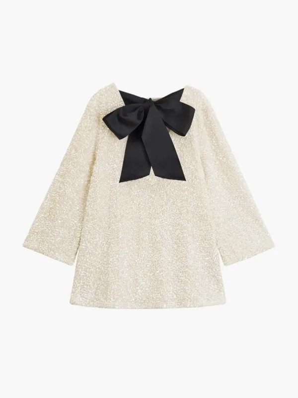 Sequins Velvet Bowknot Mini Dress sold by COMMENSE
