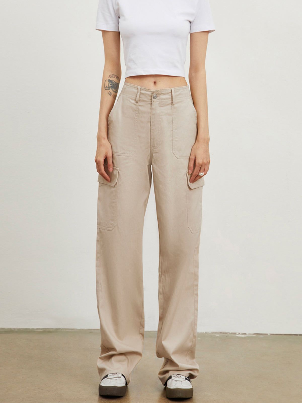 Cargo Buttoned Straight Leg Pants sold by COMMENSE product image thumbnail 4