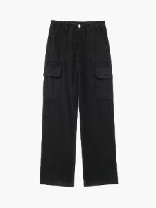 Cargo Buttoned Straight Leg Pants sold by COMMENSE