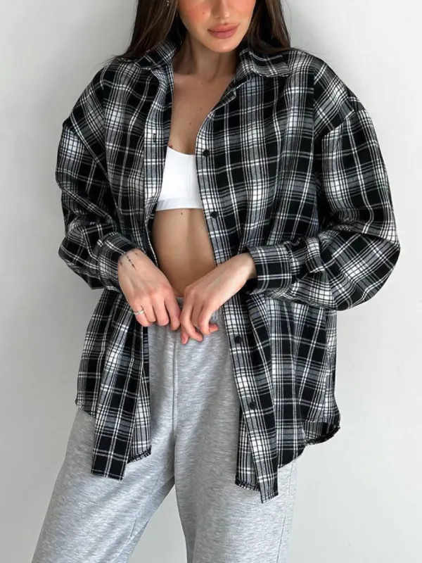 Checkered Oversized Shirt sold by COMMENSE