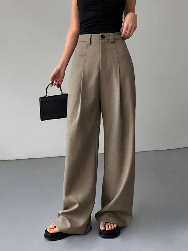 Divine Pleat Wide Leg Dress Pants made by COMMENSE