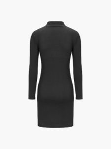 Mock Neck Ruched Long Sleeve Midi Dress sold by COMMENSE