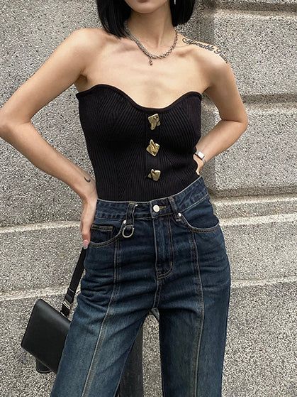 Metallic Decor Rib Tube Top sold by COMMENSE product image thumbnail 2