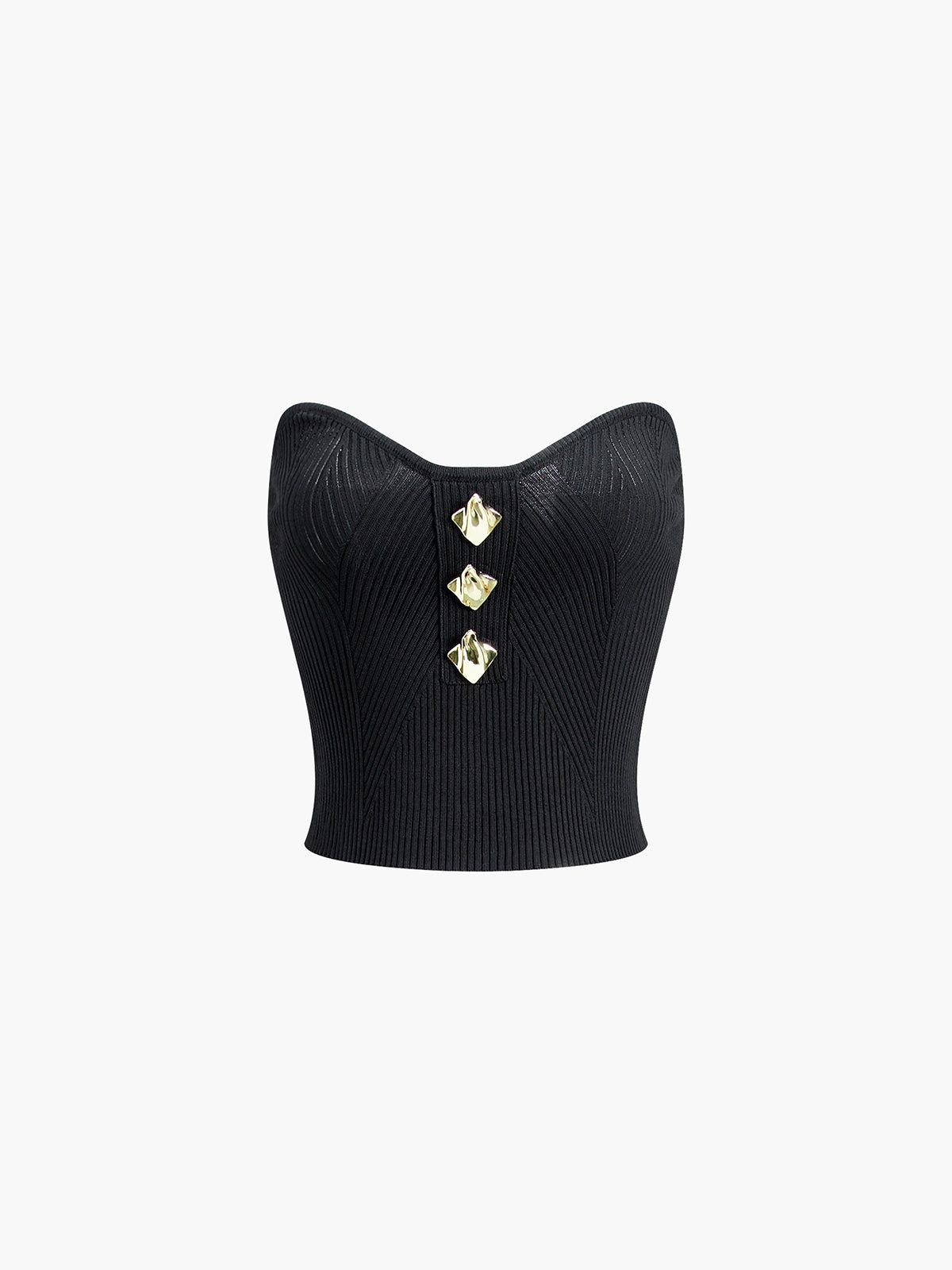 Metallic Decor Rib Tube Top sold by COMMENSE