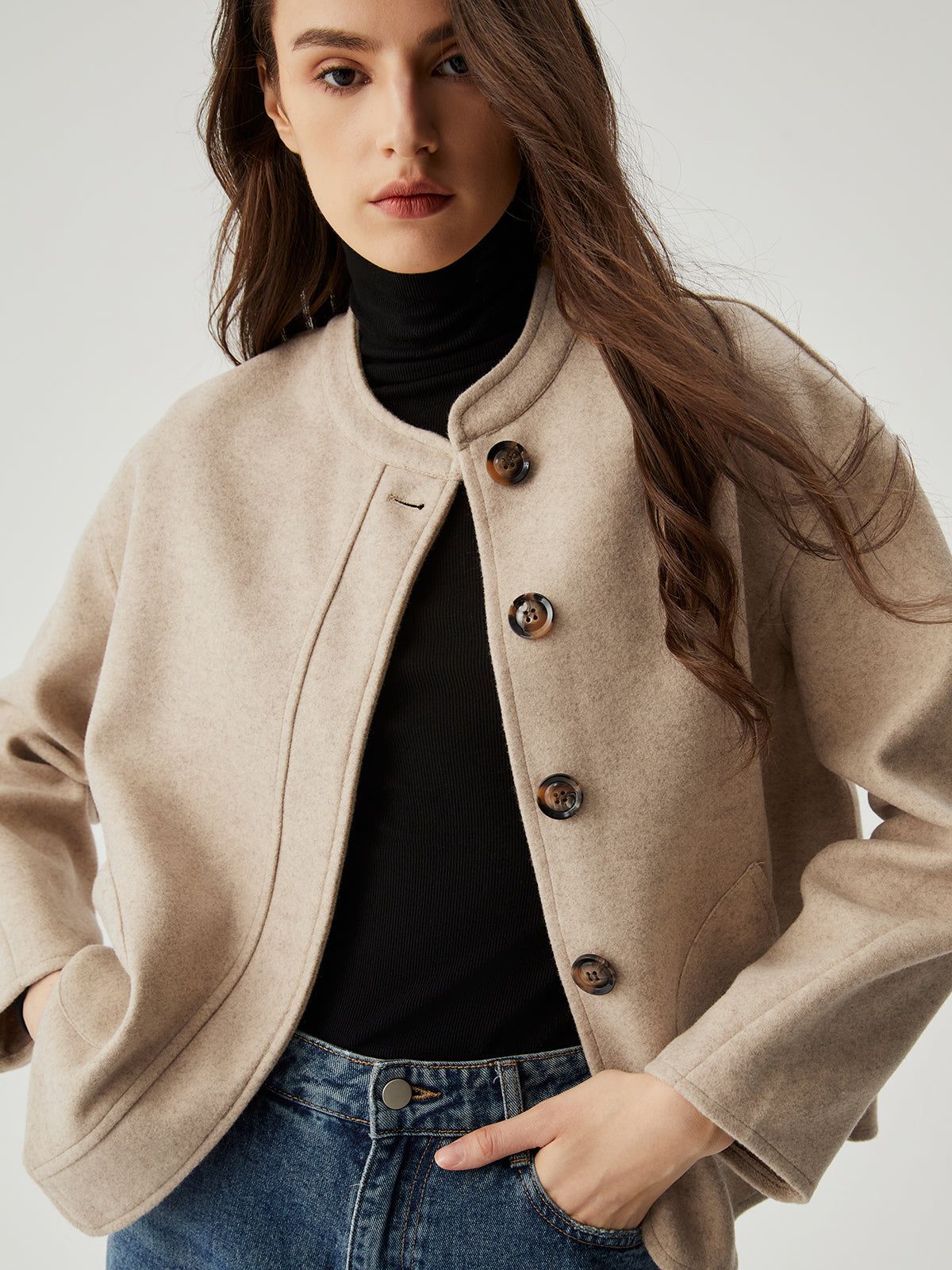 Solid Pocket Button Jacket sold by COMMENSE product image thumbnail 2