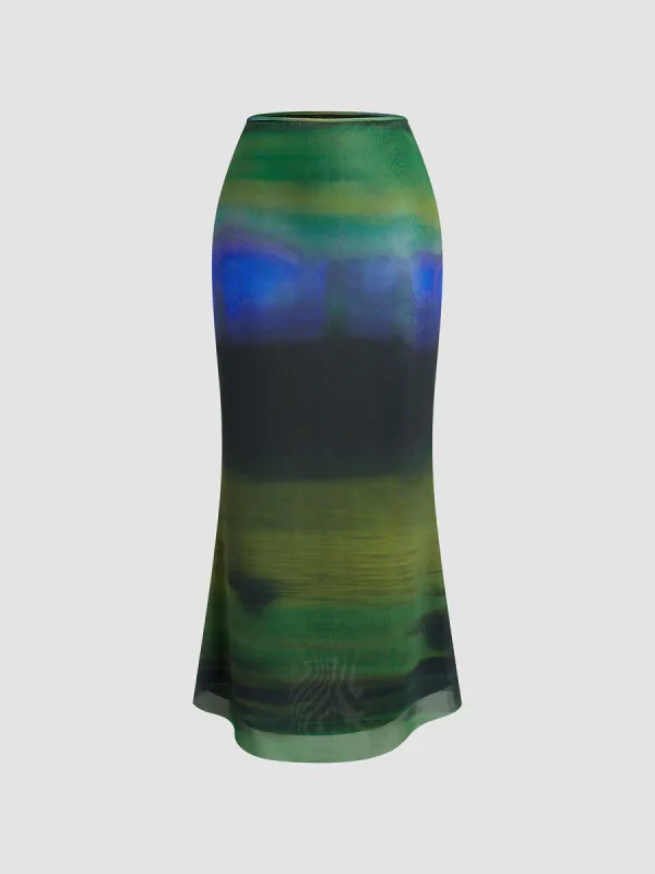 Spring Fields Mesh Flowy Skirt sold by COMMENSE