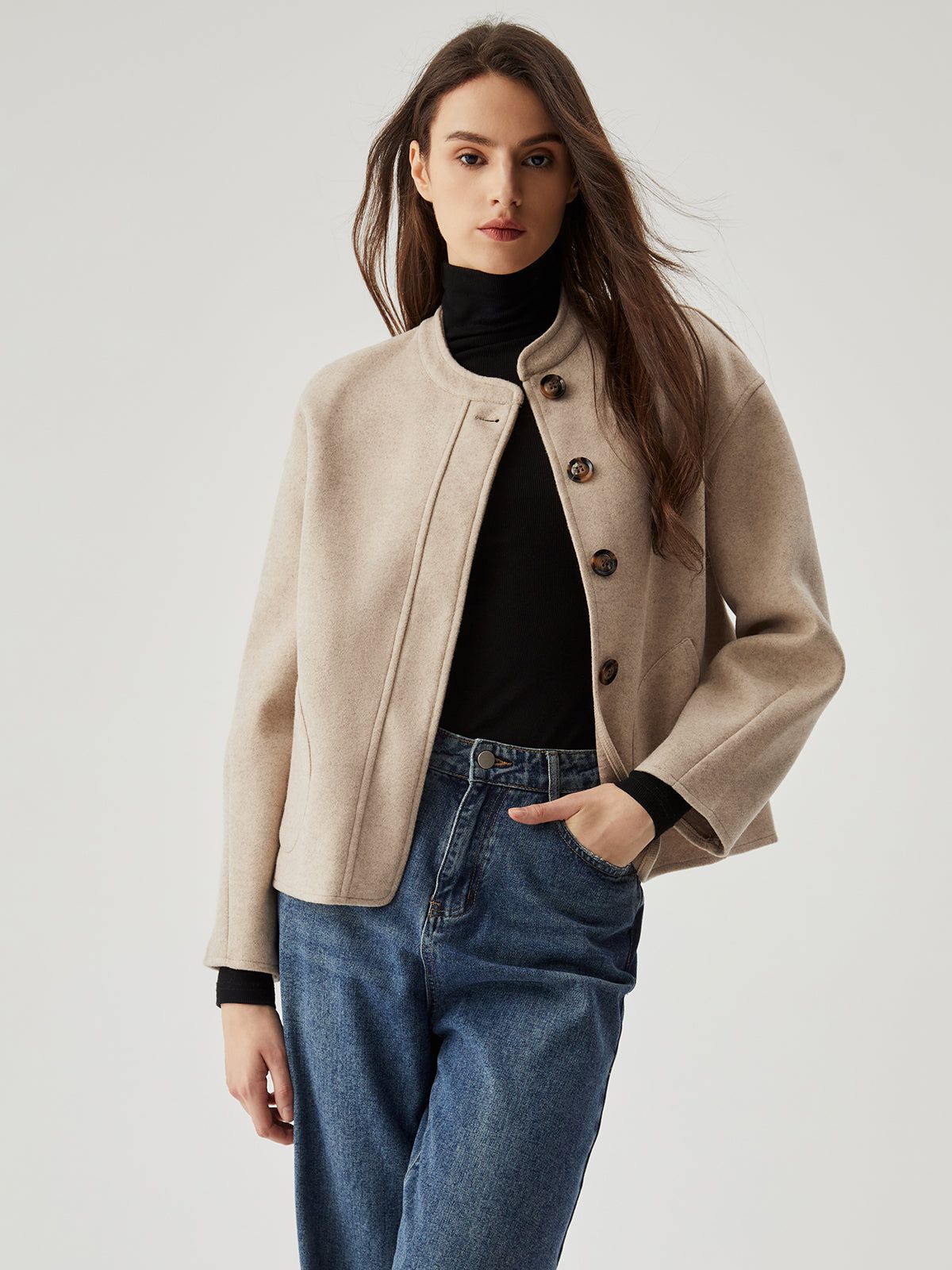 Solid Pocket Button Jacket sold by COMMENSE product image thumbnail 4