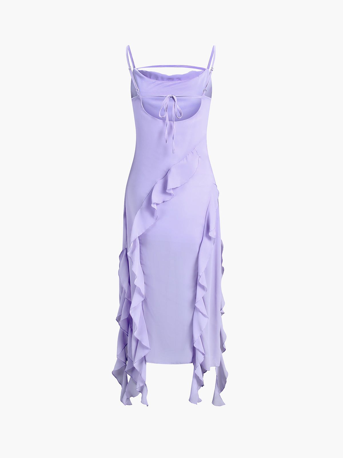 Ruffle Zippered Midi Dress sold by COMMENSE product image thumbnail 2