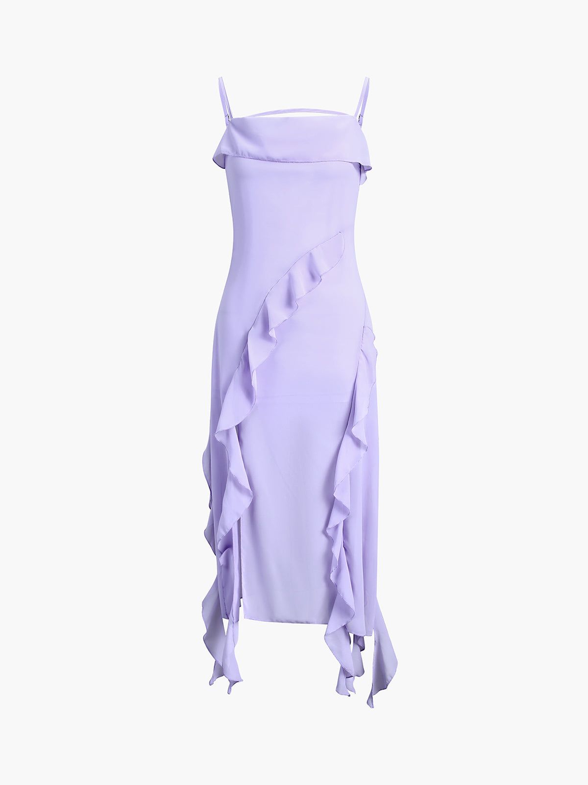 Ruffle Zippered Midi Dress sold by COMMENSE