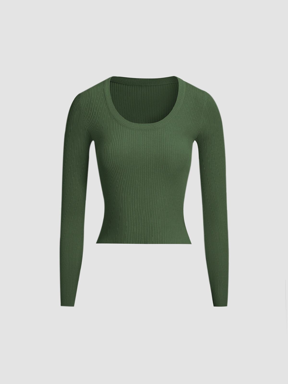 Long Sleeve Solid Knit Top sold by COMMENSE product image thumbnail 2
