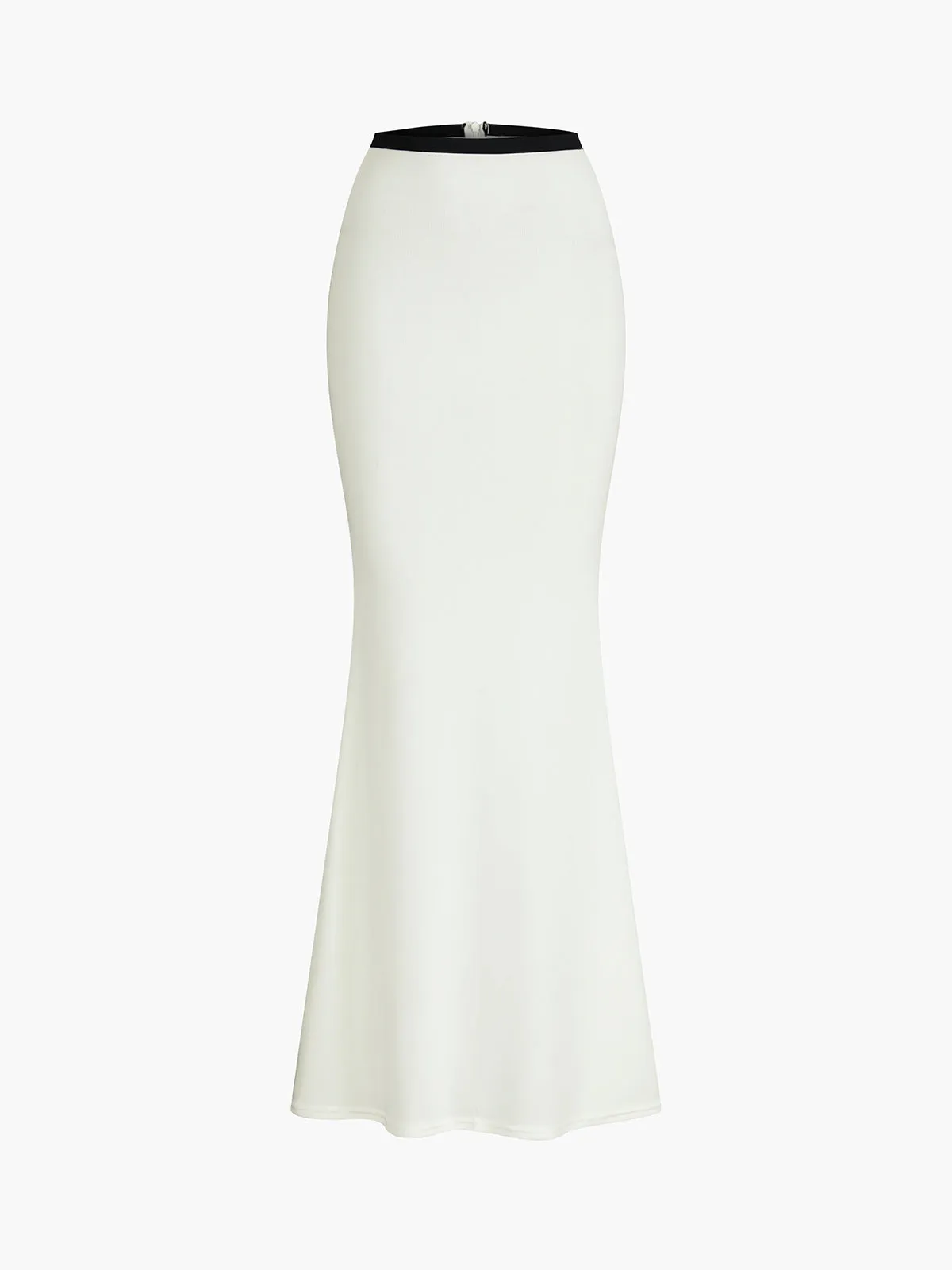 Contrast Trim Knotted Halter Mermaid Split Skirt Set sold by COMMENSE product image thumbnail 4