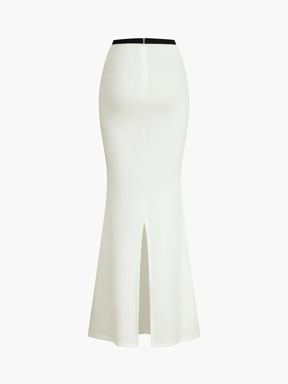 Contrast Trim Knotted Halter Mermaid Split Skirt Set sold by COMMENSE product image thumbnail 5