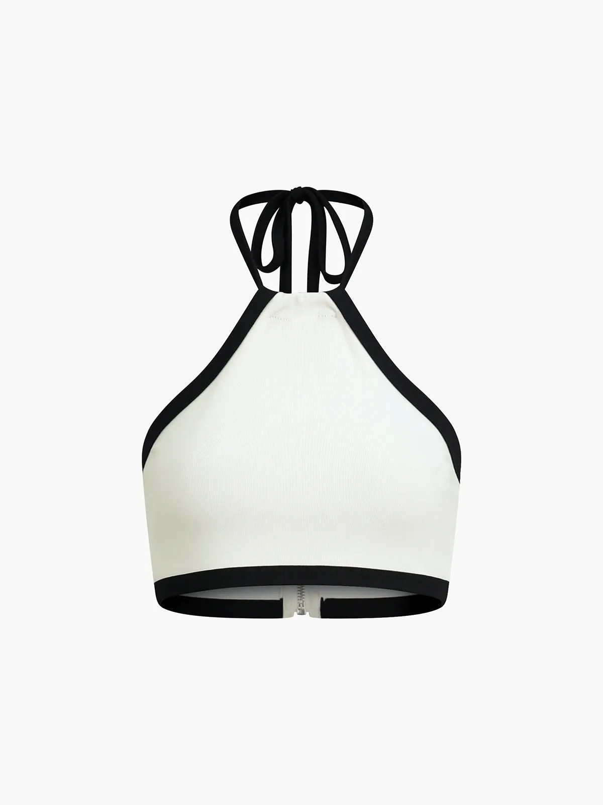 Contrast Trim Knotted Halter Mermaid Split Skirt Set sold by COMMENSE product image thumbnail 2