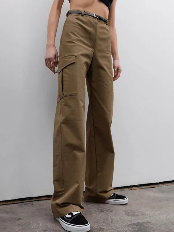 Street Pockets Straight Leg Pants sold by COMMENSE