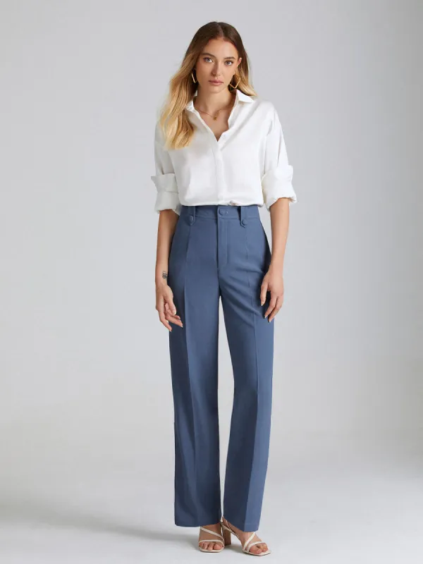 High Waisted Seam Detail Straight Leg Trousers sold by COMMENSE