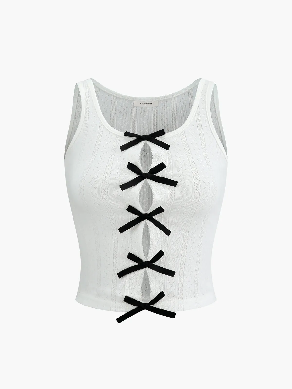 Sweetie Bow Decor Cutout Cami Top sold by COMMENSE