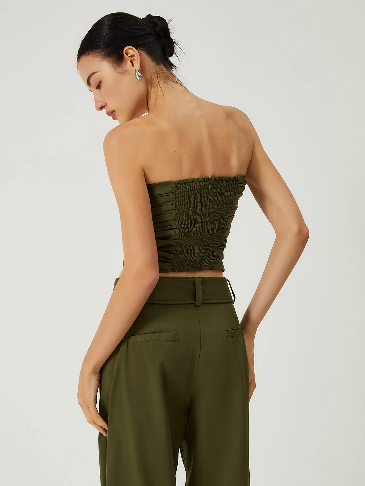 Casual Pockets Belted Pants Set sold by COMMENSE product image thumbnail 2