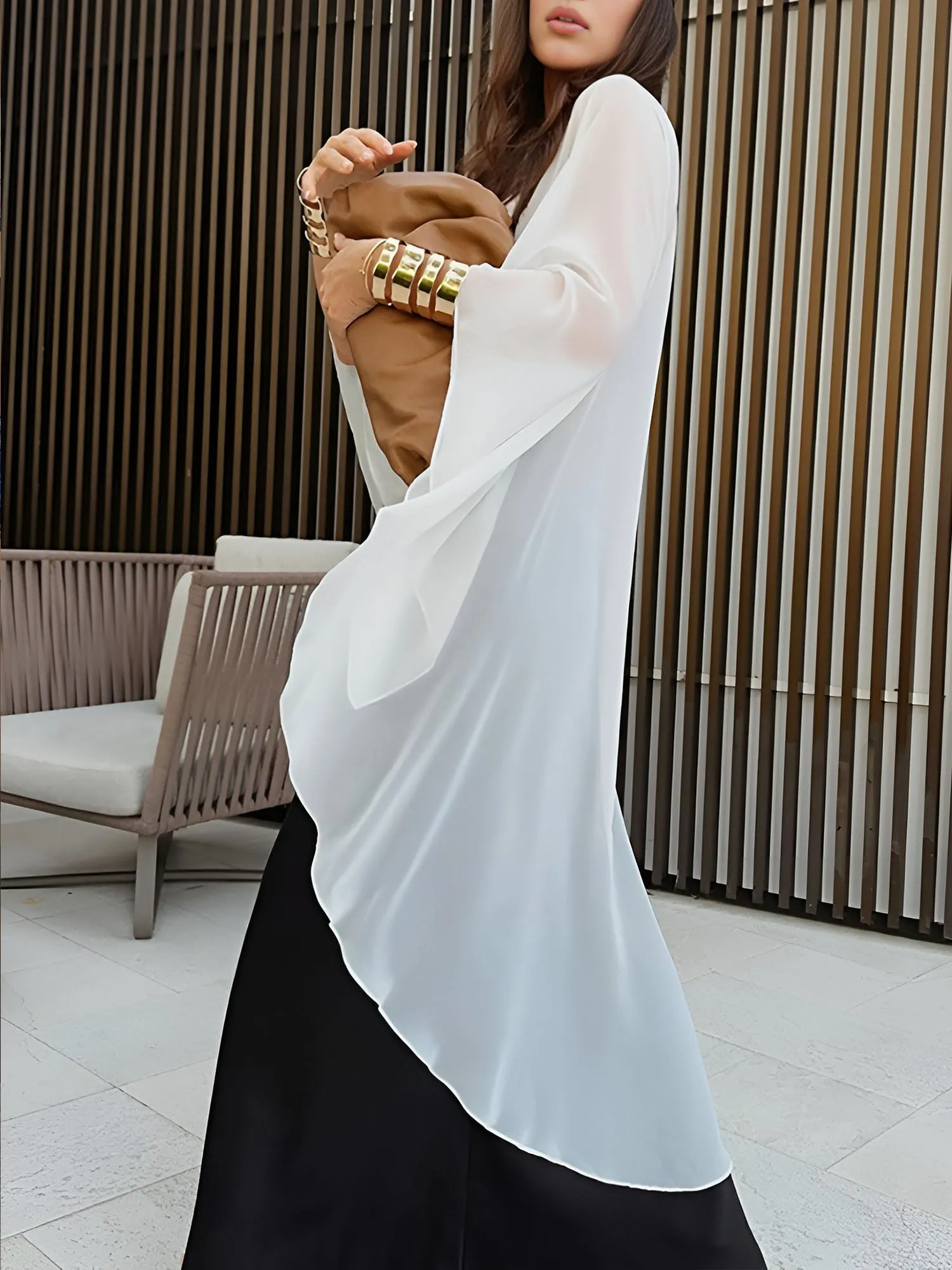 Shift Chiffon Asymmetrical Cover Up sold by COMMENSE product image thumbnail 4