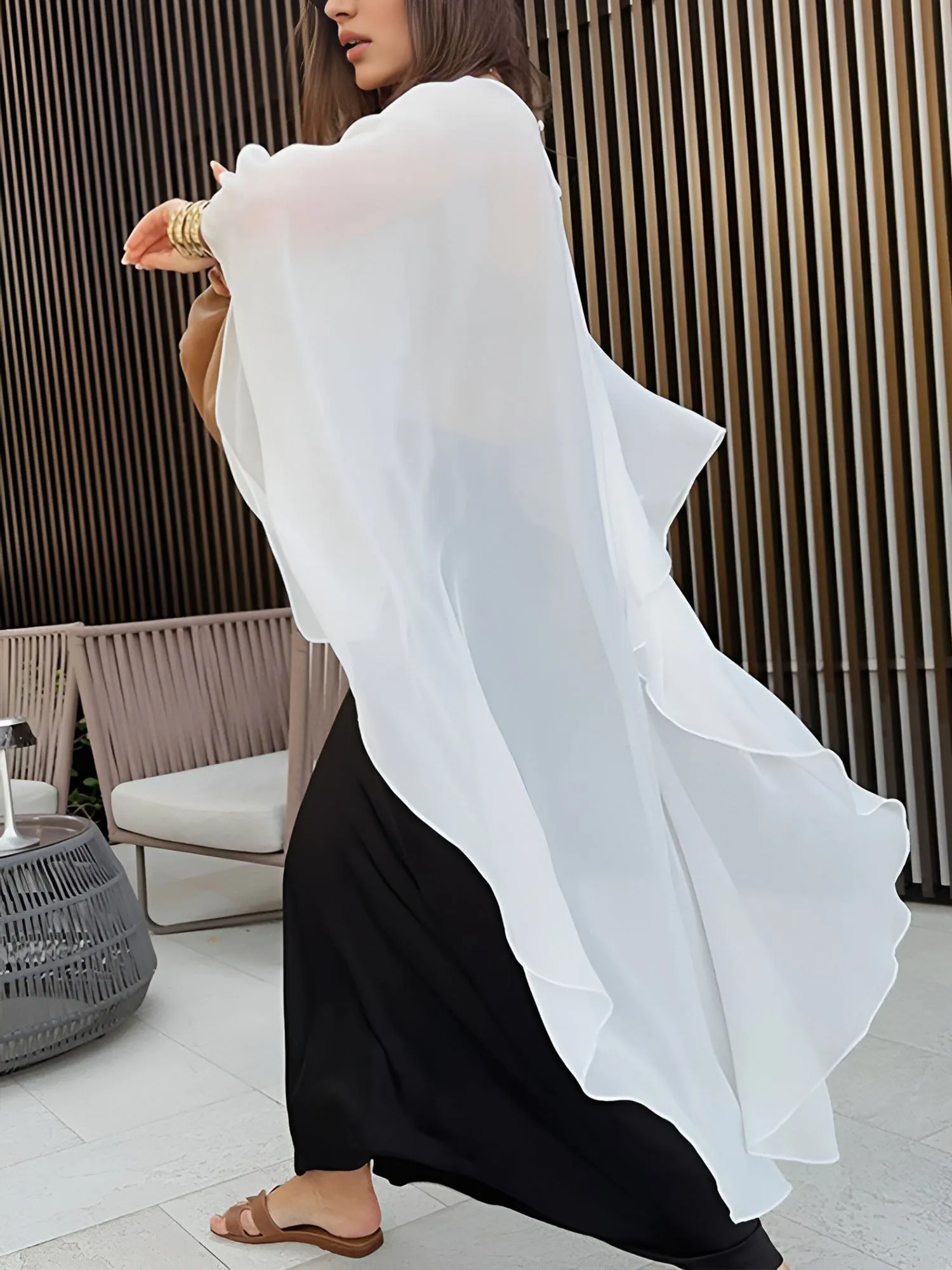 Shift Chiffon Asymmetrical Cover Up sold by COMMENSE product image thumbnail 3