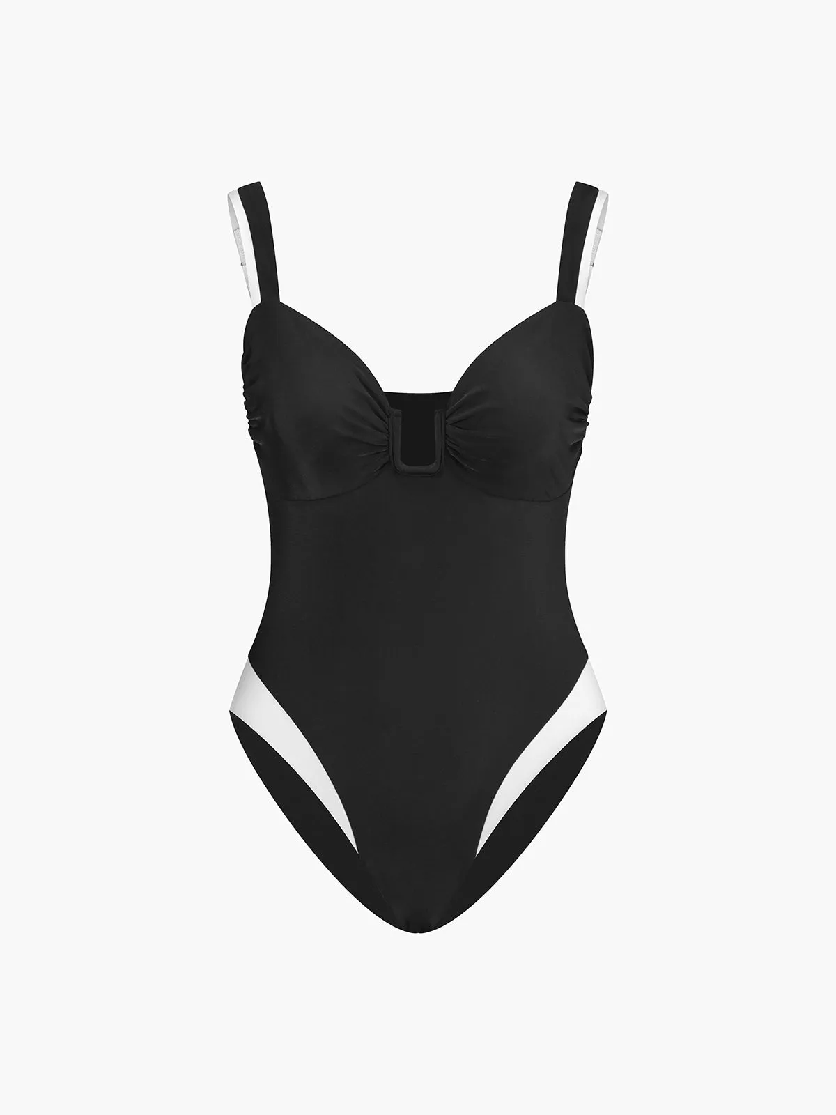 Contrast One-Piece Swimsuit sold by COMMENSE