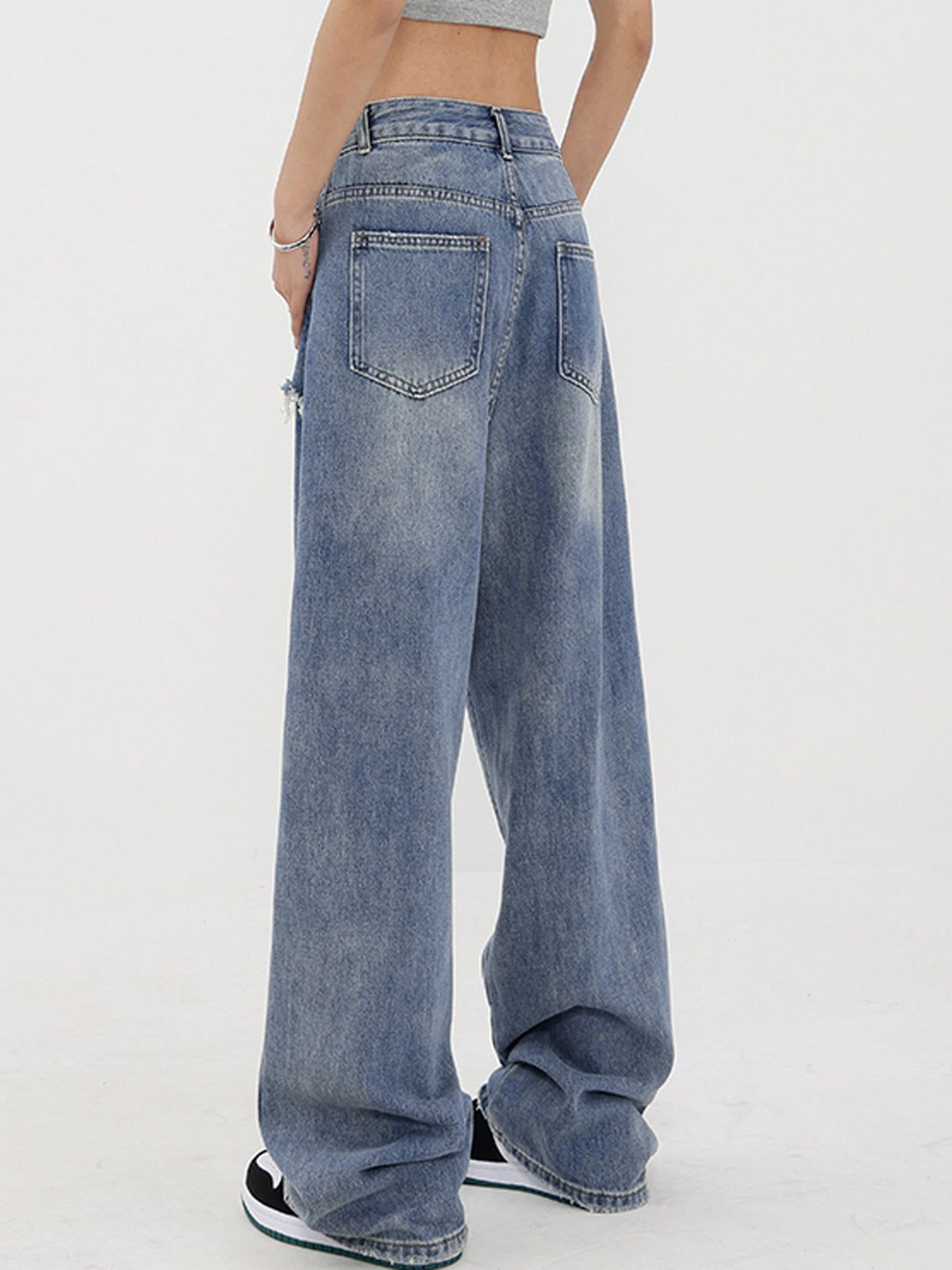 Ripped Denim Baggy Boyfriend Jeans sold by COMMENSE product image thumbnail 5