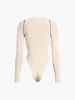 Contrast Binding Long Sleeve Bodysuit sold by COMMENSE
