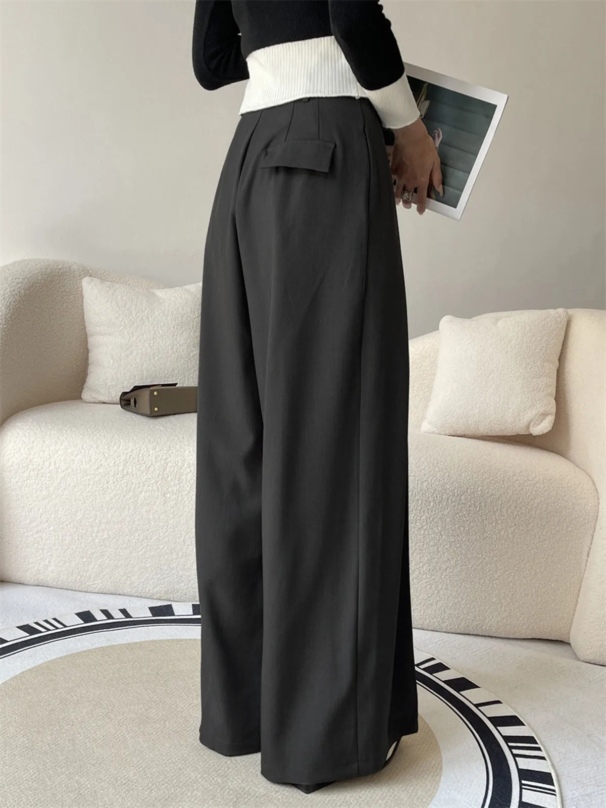 Pleated Wide Leg Suit Pants sold by COMMENSE product image thumbnail 4