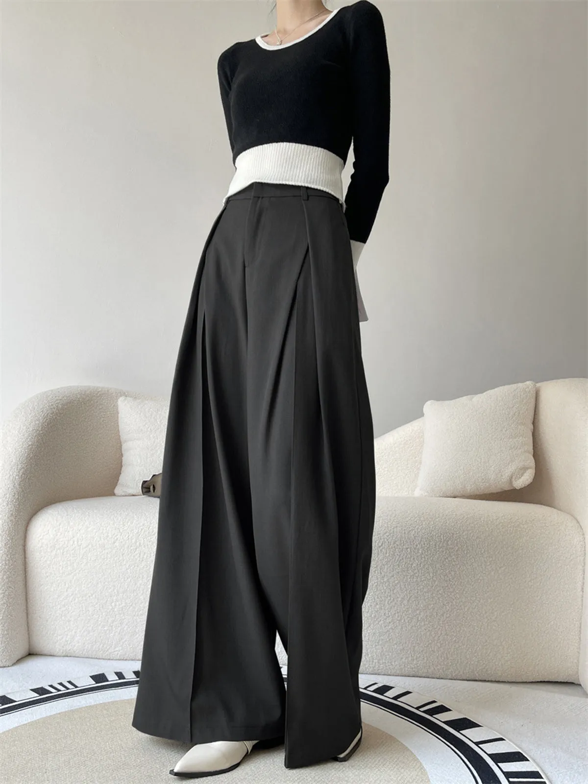 Pleated Wide Leg Suit Pants sold by COMMENSE product image thumbnail 3